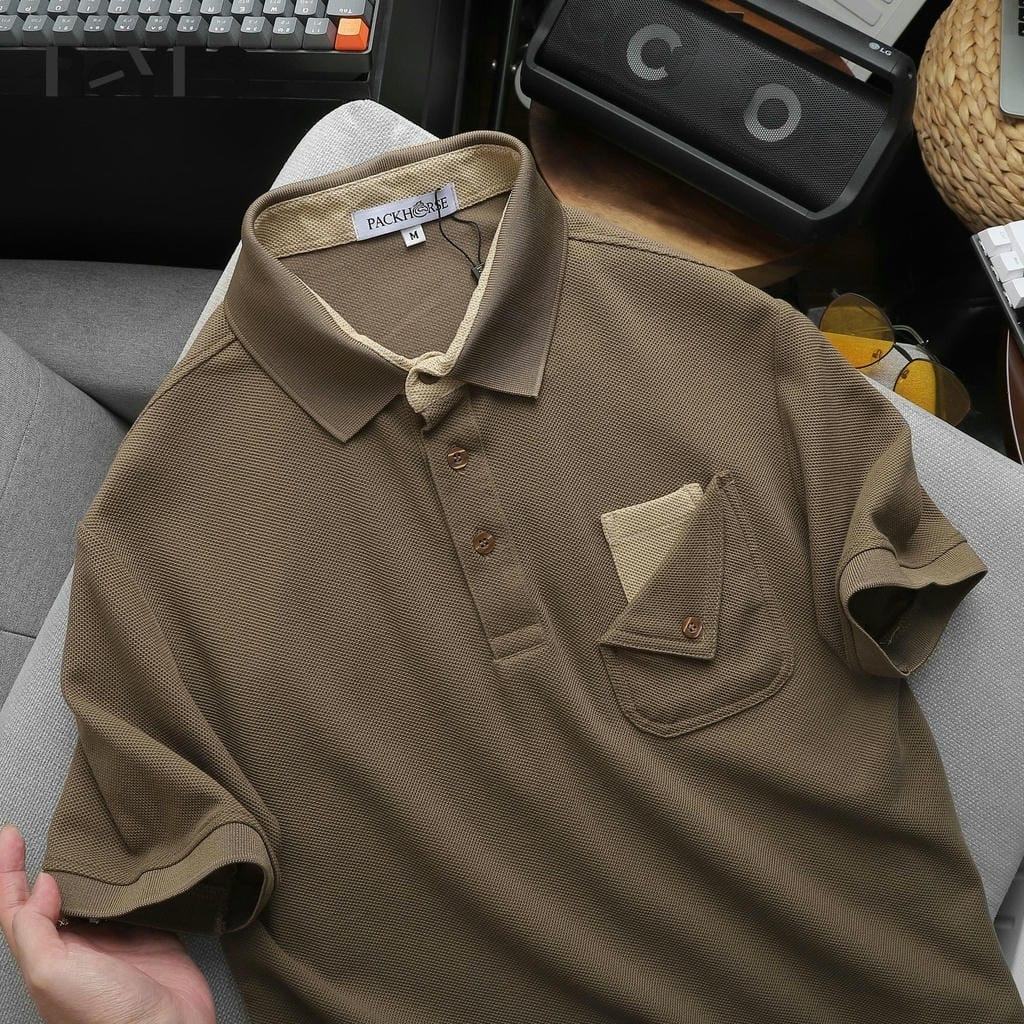 Áo thun nam có cổ polo cổ bẻ tay ngắn công sở vải cá sấu mát lịch sự ReYES RSP052, có big size - Ảnh 8