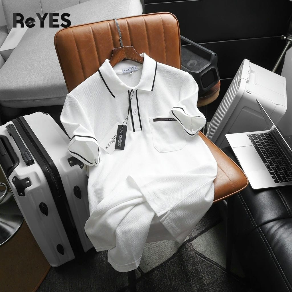 Áo thun nam có cổ polo ReYES RSP010 tay ngắn, chất cá sấu vảy cá dày dặn, có túi ngực tiện lợi, form regular basic - Ảnh 4