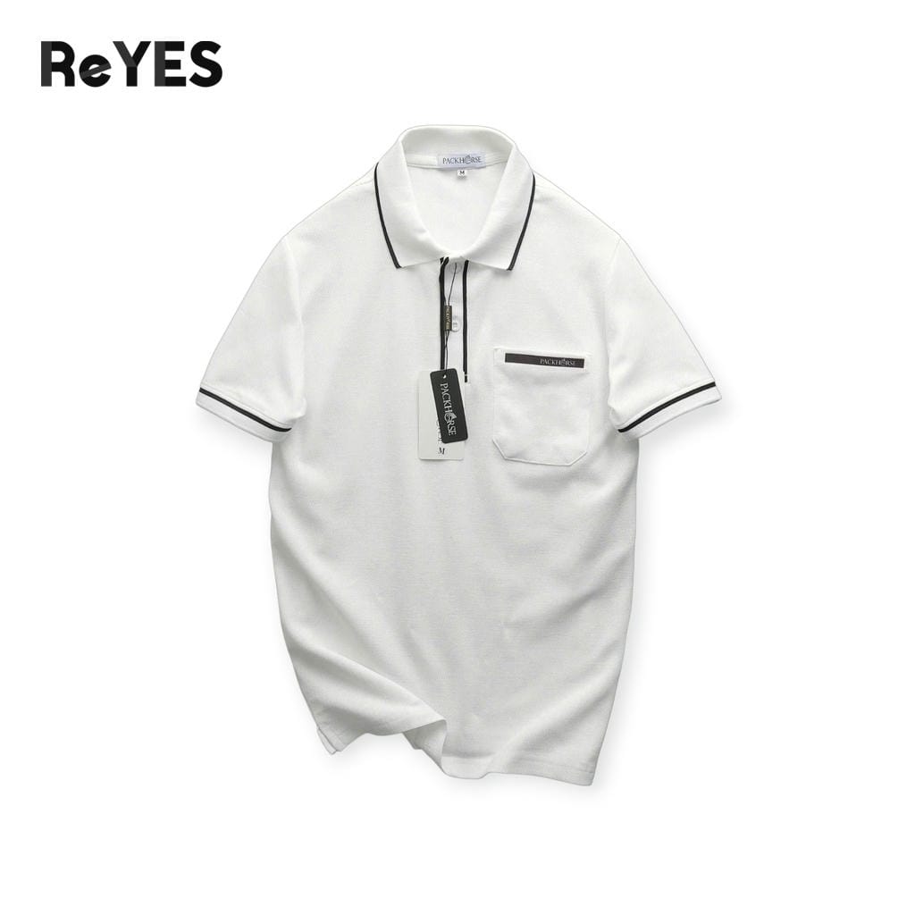 Áo thun nam có cổ polo ReYES RSP010 tay ngắn, chất cá sấu vảy cá dày dặn, có túi ngực tiện lợi, form regular basic - Ảnh 9
