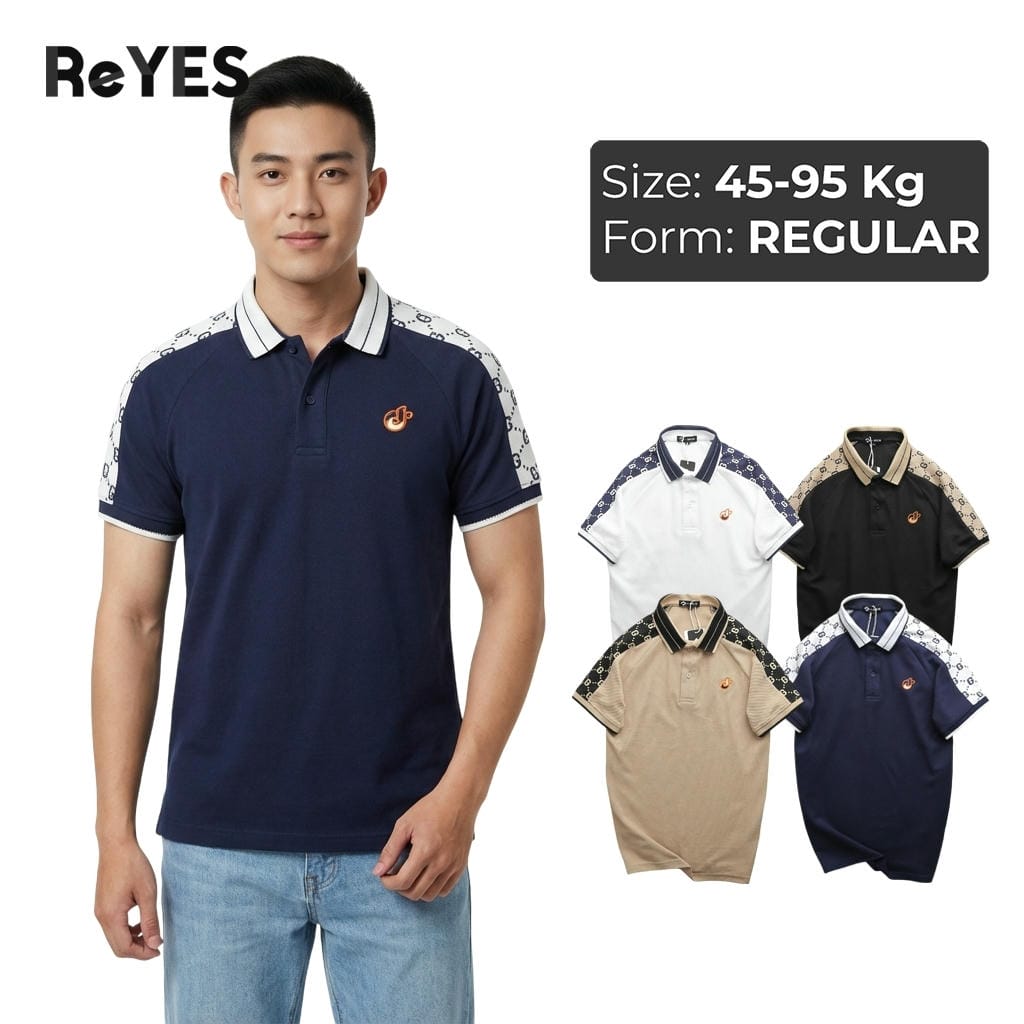 Áo thun nam có cổ Polo ReYES RSP049 vải cá sấu cao cấp, thiết kế trẻ trung thấm hút mồ hôi, không nhăn