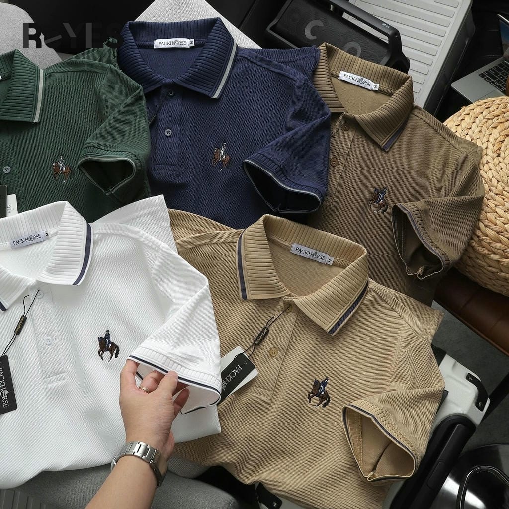 Áo thun nam có cổ polo tay ngắn thêu logo form regular fit trẻ trung công sở ReYES RSP013 - Ảnh 4