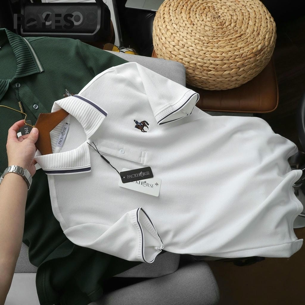 Áo thun nam có cổ polo tay ngắn thêu logo form regular fit trẻ trung công sở ReYES RSP013 - Ảnh 6