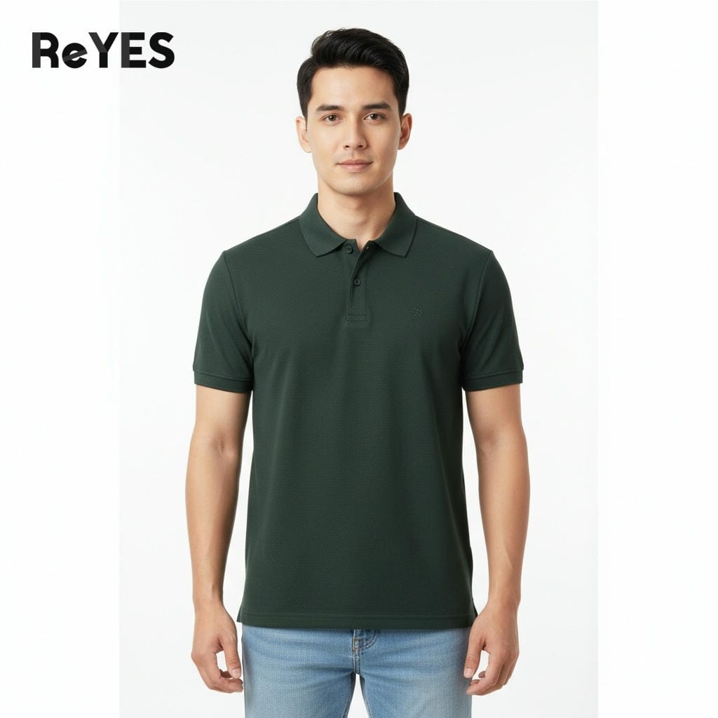 Alternative view of Áo thun nam có cổ polo tay ngắn trơn ReYES RSP038, áo polo nam basic vải cá mềm mịn thoáng mát đi làm đi chơi, big size