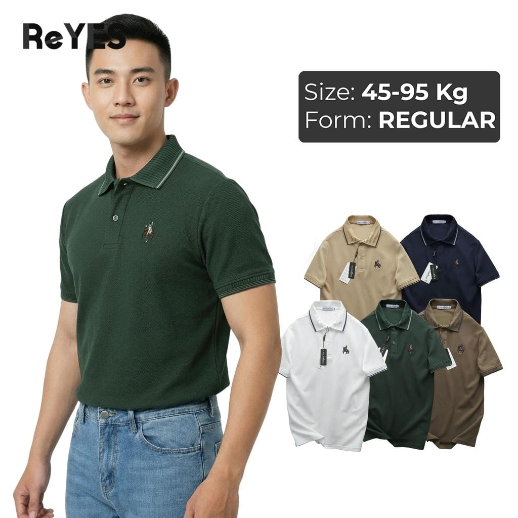 Áo thun nam có cổ polo vải cá sấu co giãn nhẹ, thiết kế sang trọng, thanh lịch cho nam ReYES RSP013