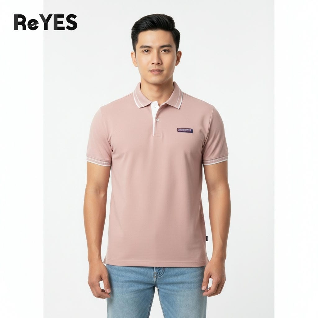 Áo thun nam có cổ ReYES RSP079 chất vải cá sấu mát mịn, co giãn thấm hút mồ hôi tốt, áo polo nam công sở basic - Ảnh 3
