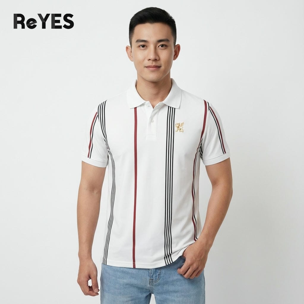 Áo thun nam có cổ tay ngắn ReYES RSP015, kẻ sọc dọc đẹp, áo polo nam công sở lịch sự, trẻ trung ReYES RSP015 - Ảnh 4