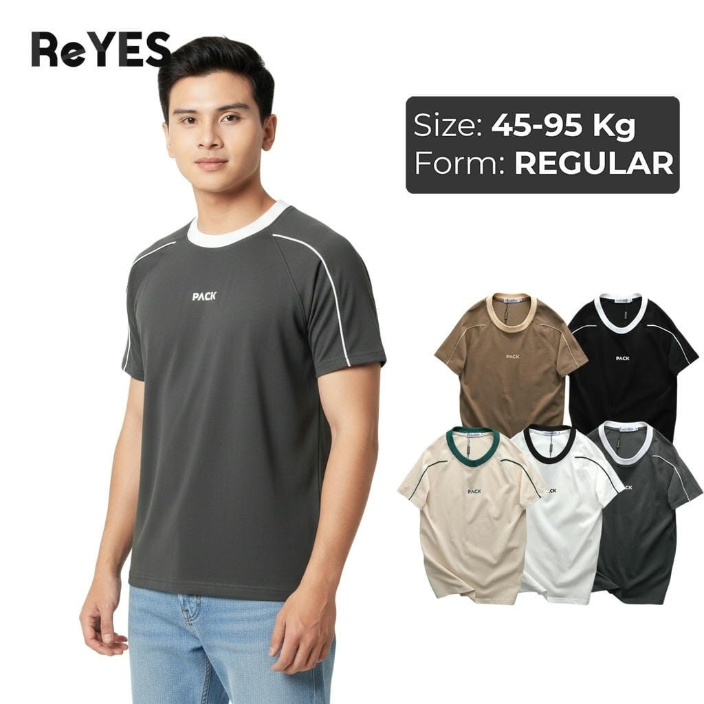 Áo thun nam cổ tròn cotton 100% form regular viền vai basic co giãn thoáng mát dễ phối đồ ReYES RTX013