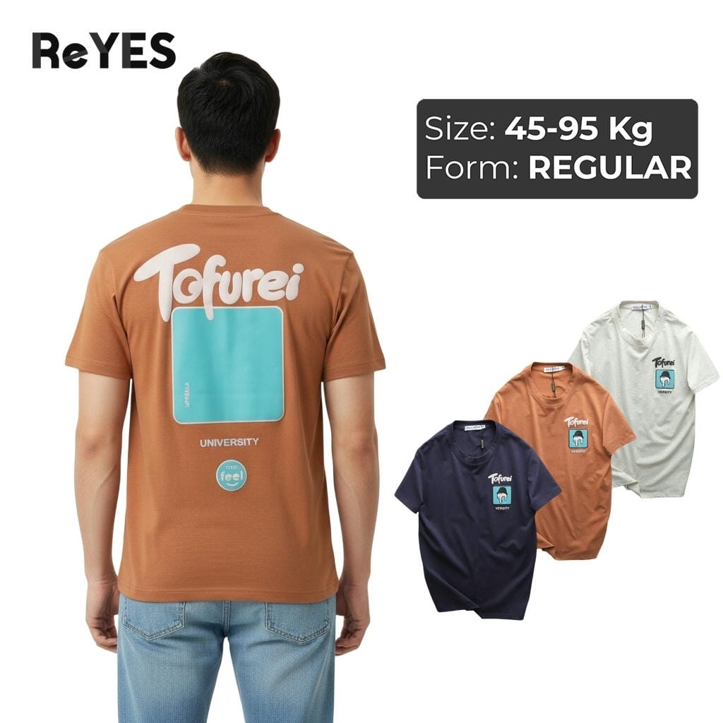Áo thun nam cổ tròn cotton 100% ReYES RTX018 form regular in lưng nổi bật, có size lớn, big size