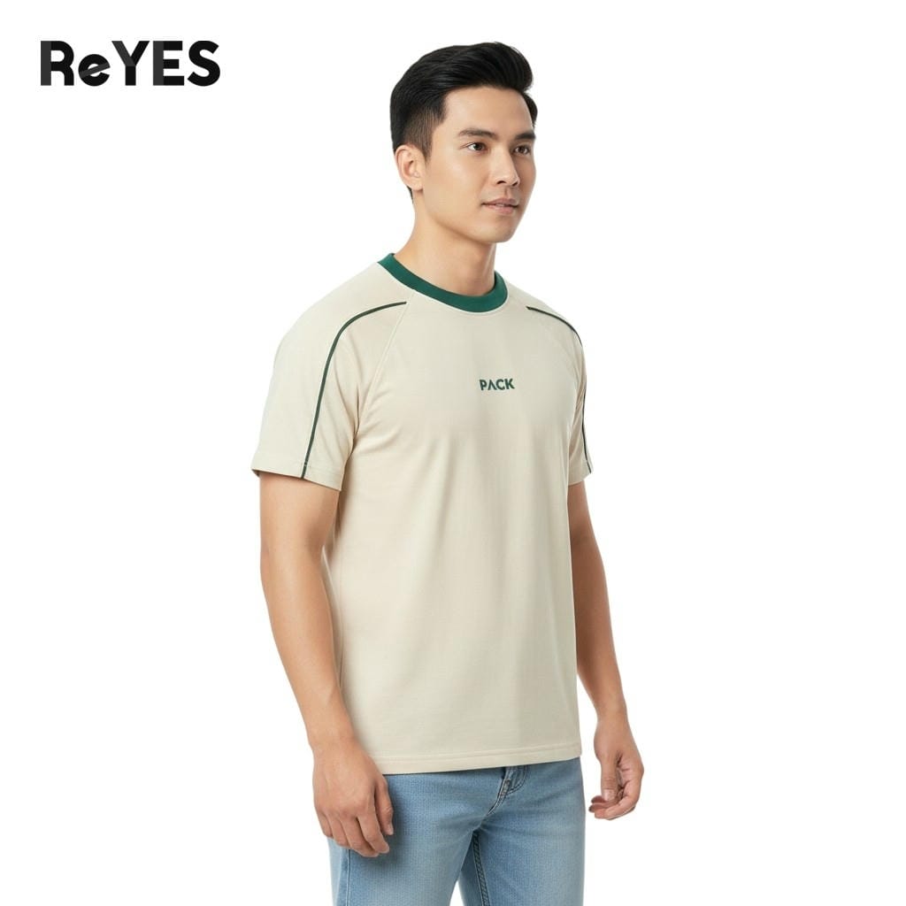 Áo thun nam cổ tròn cotton 100% viền vai form regular basic nhiều màu dễ phối đồ unisex đi học đi chơi ReYES RTX013 - Ảnh 3