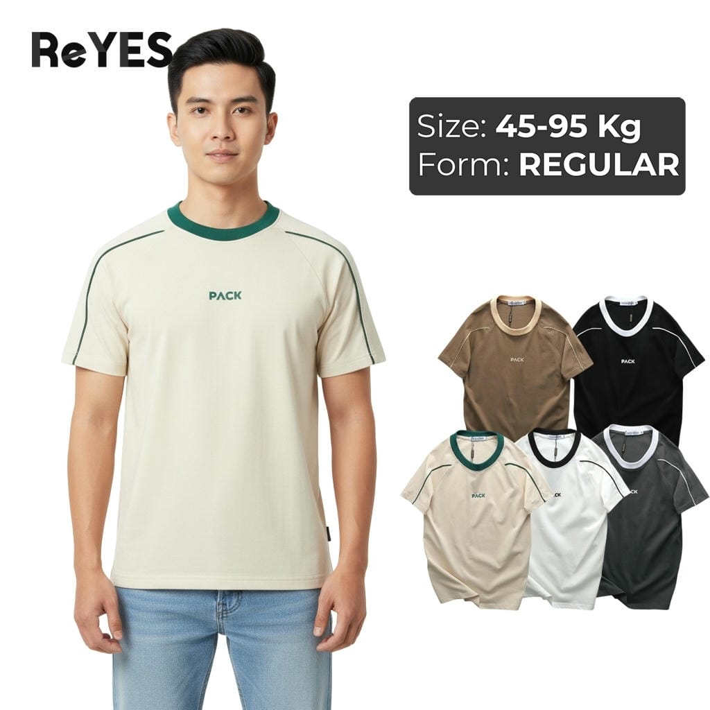 Áo thun nam cổ tròn Cotton 100% viền vai Form Regular Basic thoáng mát đủ size 95kg ReYES RTX013