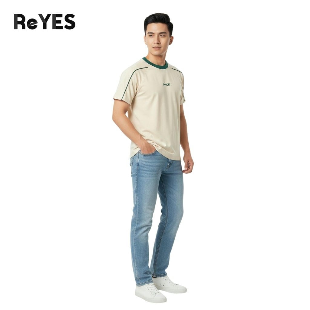Alternative view of Áo thun nam cổ tròn Cotton 100% viền vai Form Regular Basic thoáng mát đủ size 95kg ReYES RTX013
