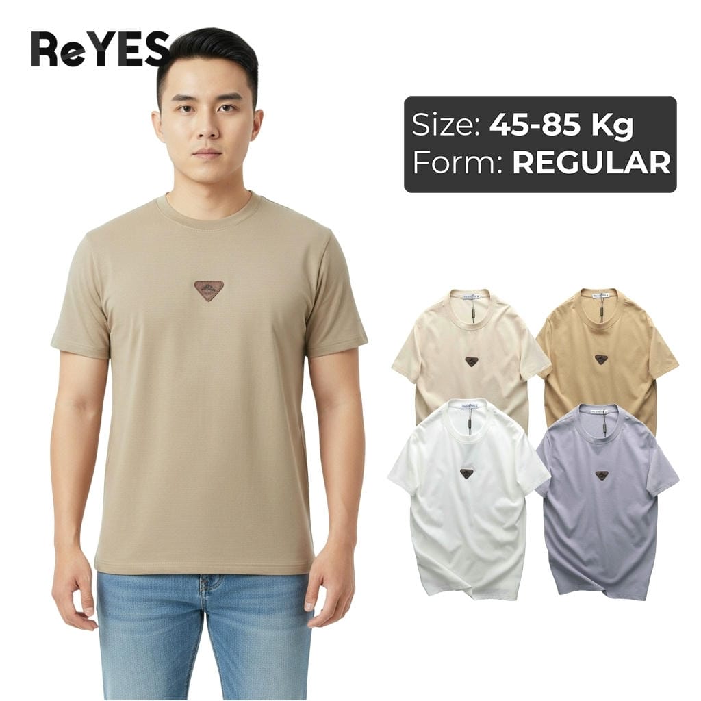 Áo thun nam cổ tròn Cotton Cát co giãn 4 chiều ReYES RTX001 - Áo phông nam Basic Form Regular thoáng mát