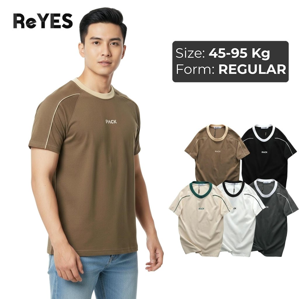 Áo thun nam cổ tròn cotton khô 100% phối viền vai thể thao, form regular thấm hút mồ hôi tốt ReYES RTX013
