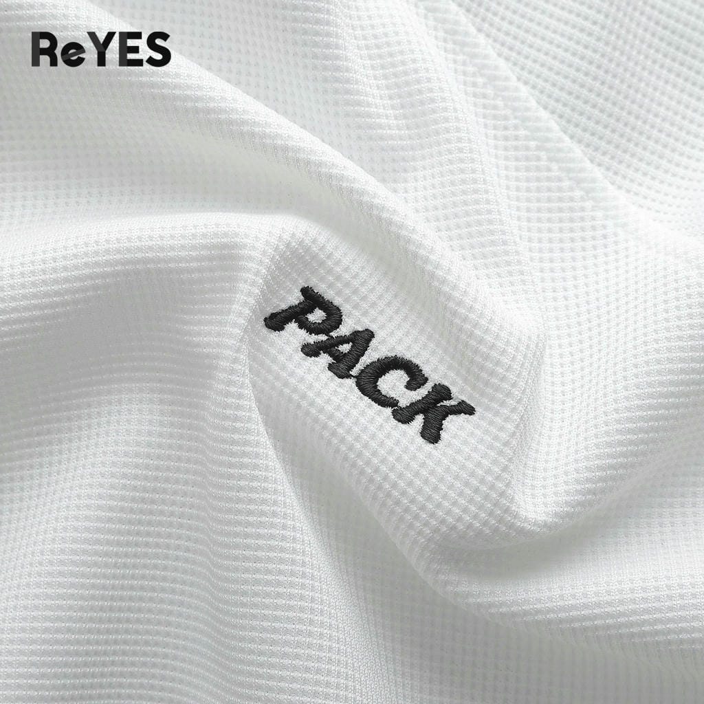Áo thun nam cổ tròn cotton tổ ong ReYES RTX006 phối tay raglan form regular thoáng mát, màu trắng, đen - Ảnh 6