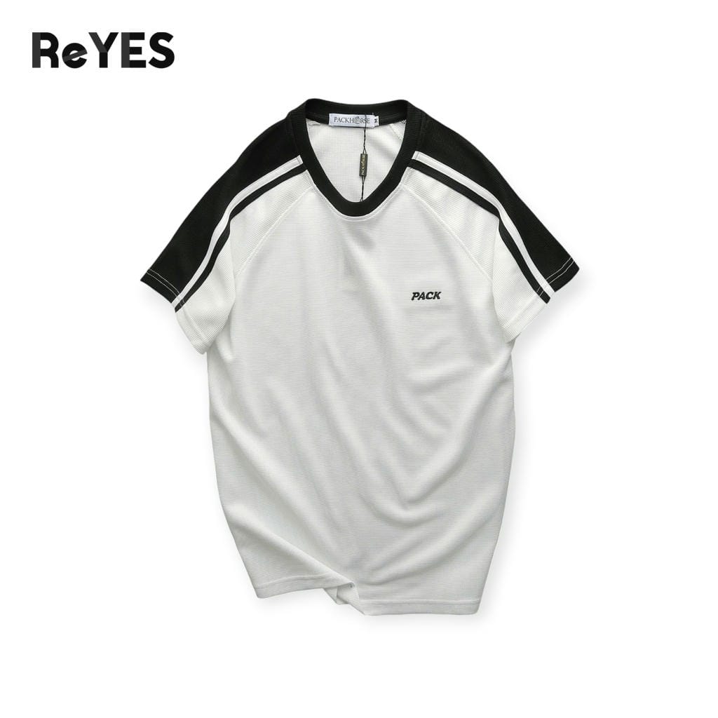 Áo thun nam cổ tròn cotton tổ ong ReYES RTX006 phối tay raglan form regular thoáng mát, màu trắng, đen - Ảnh 9