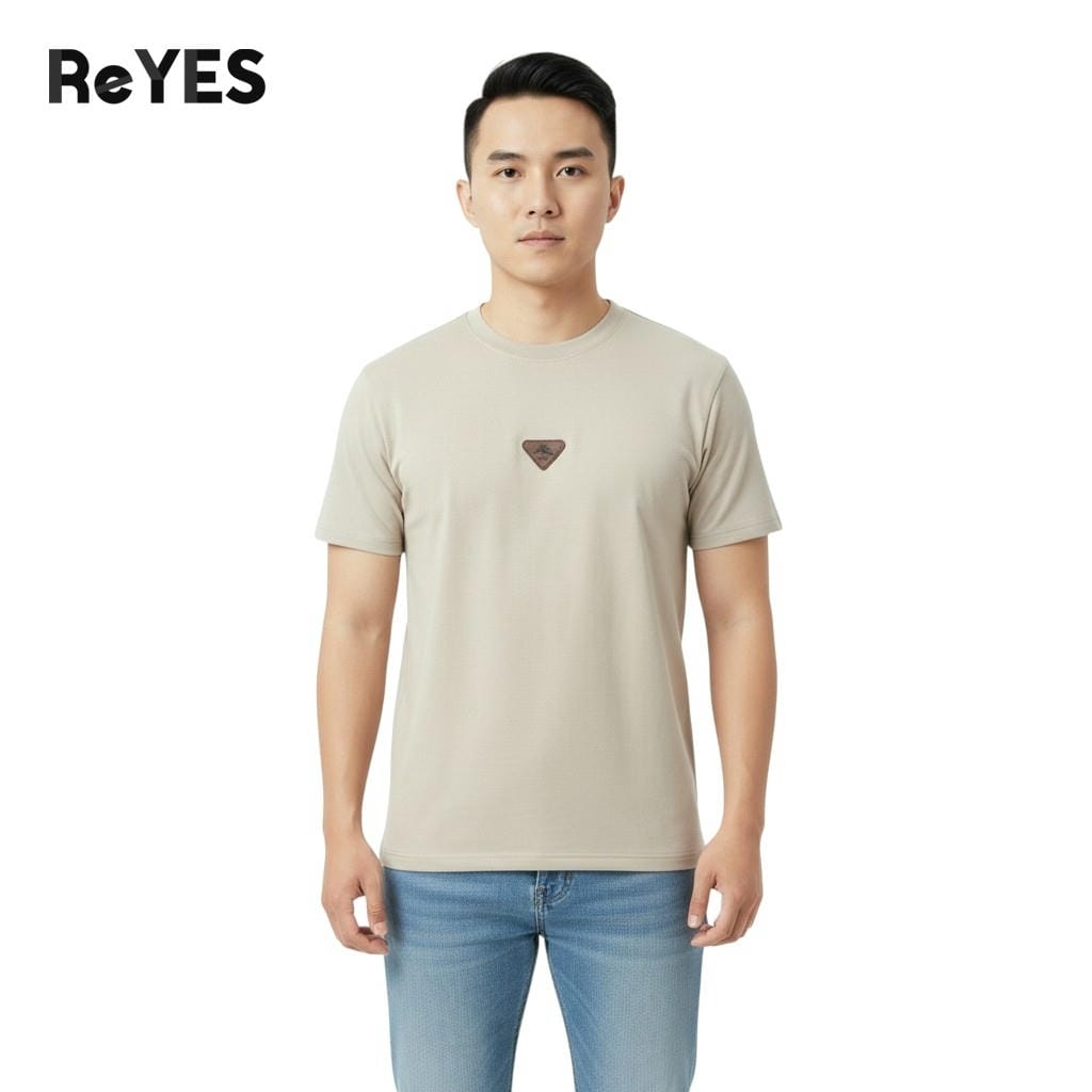 Áo thun nam cổ tròn ReYES RTX001 vải cotton cát co giãn 4 chiều, áo phông nam basic form regular, thấm hút mồ hôi - Ảnh 3
