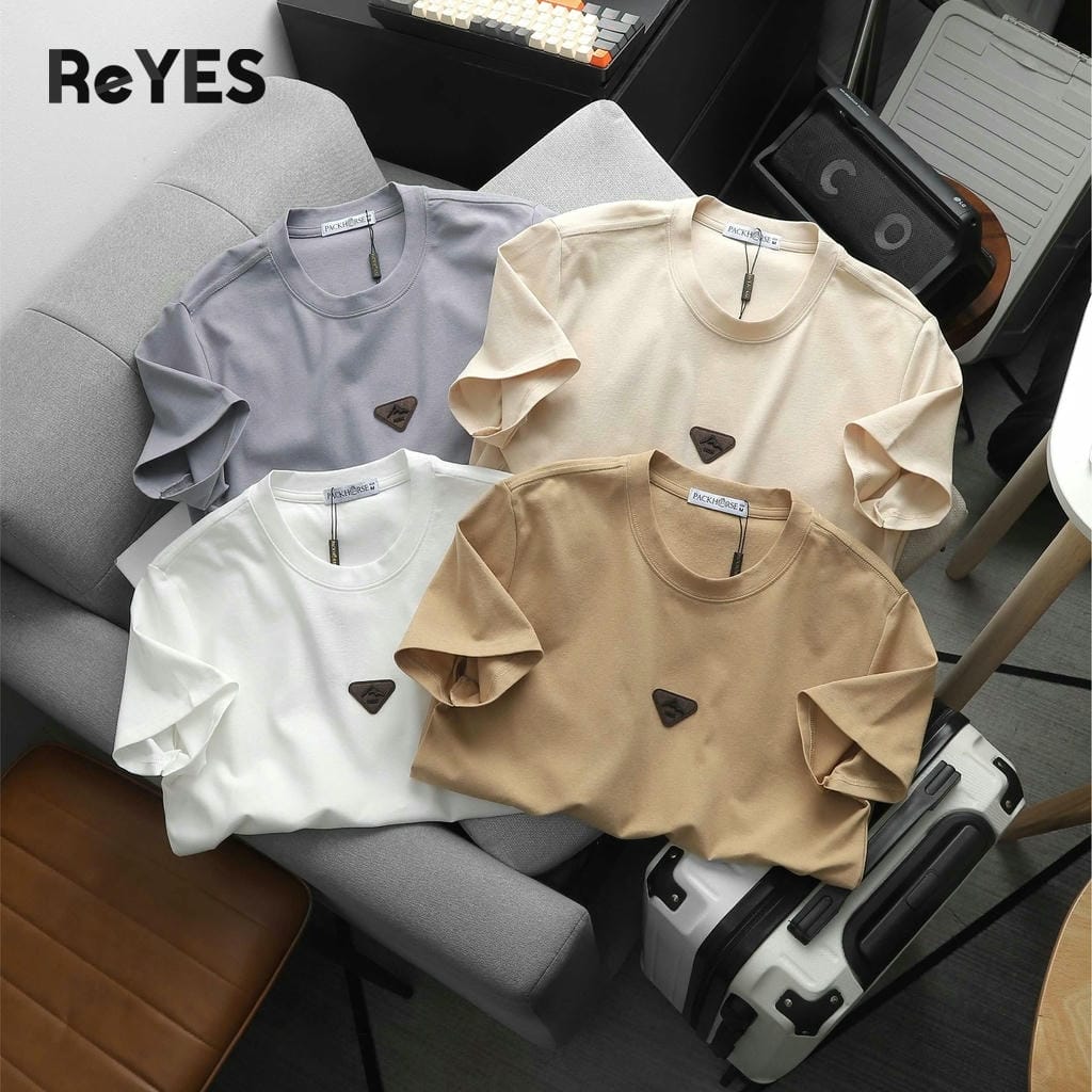 Áo thun nam cổ tròn ReYES RTX001 vải cotton cát co giãn 4 chiều, áo phông nam basic form regular, thấm hút mồ hôi - Ảnh 4