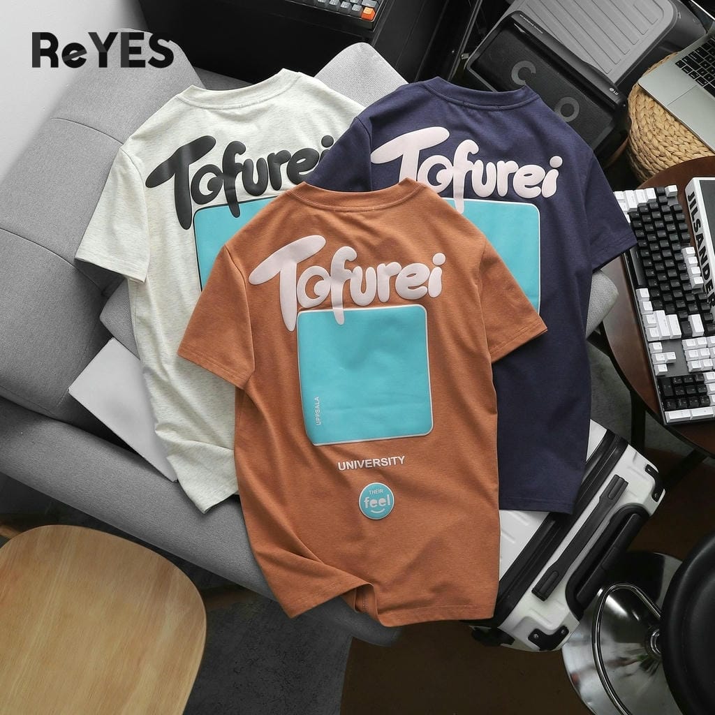 Áo thun nam cổ tròn ReYES RTX018 cotton 100% in hình lưng form regular đẹp thoáng mát đi chơi dạo phố, có big size - Ảnh 5