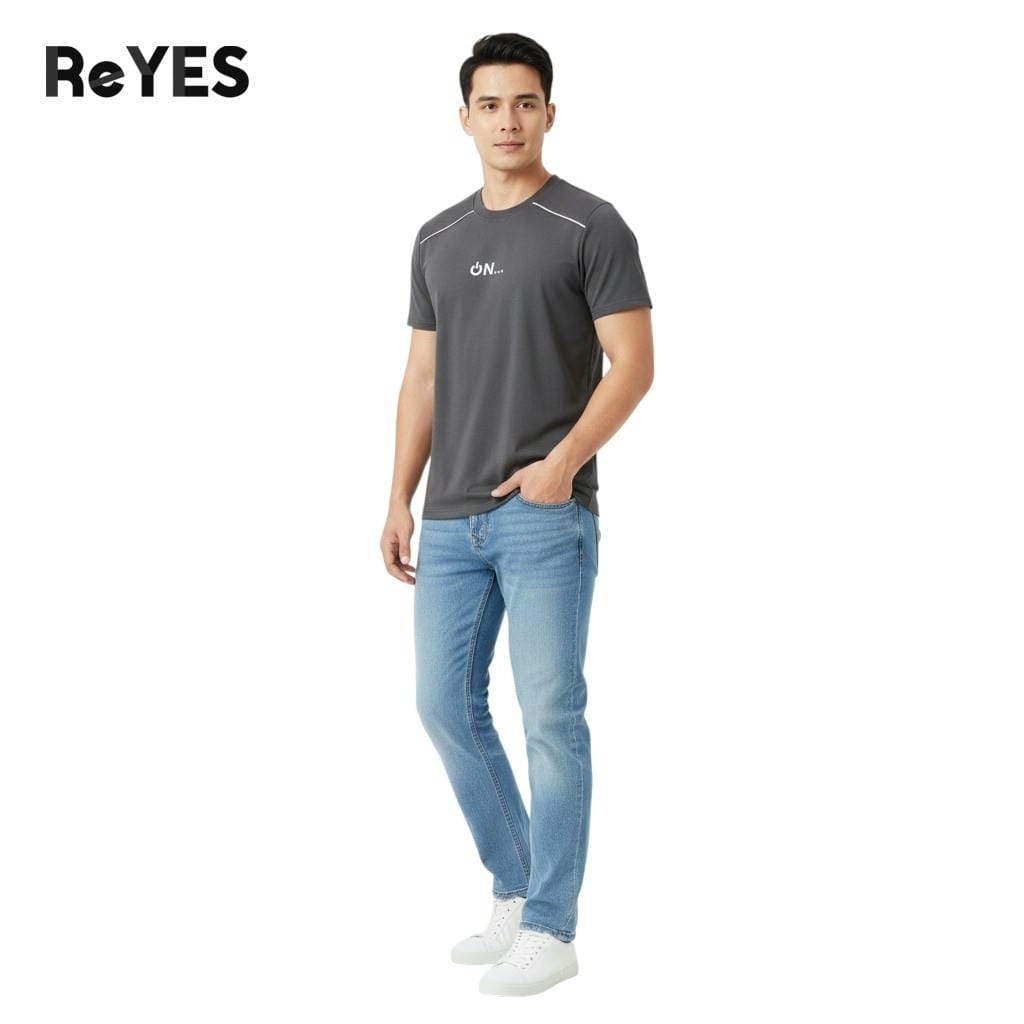 Alternative view of Áo thun nam cổ tròn ReYES RTX019 cotton 100% form regular basic trơn đi làm đi chơi nhiều màu cho nam 45-95kg