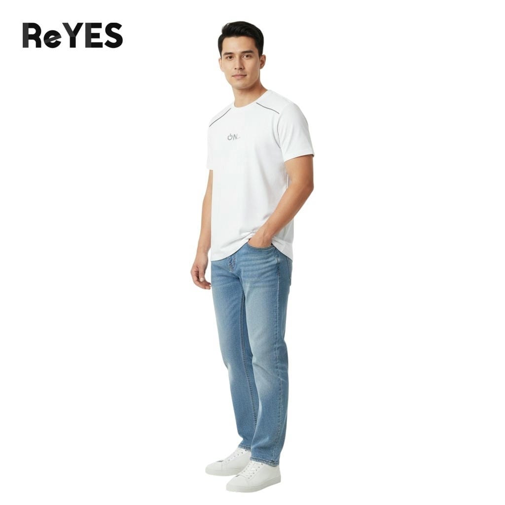 Alternative view of Áo thun nam cổ tròn ReYES RTX019 phối vai vải cotton 100% co giãn thấm hút mồ hôi form regular basic trẻ trung