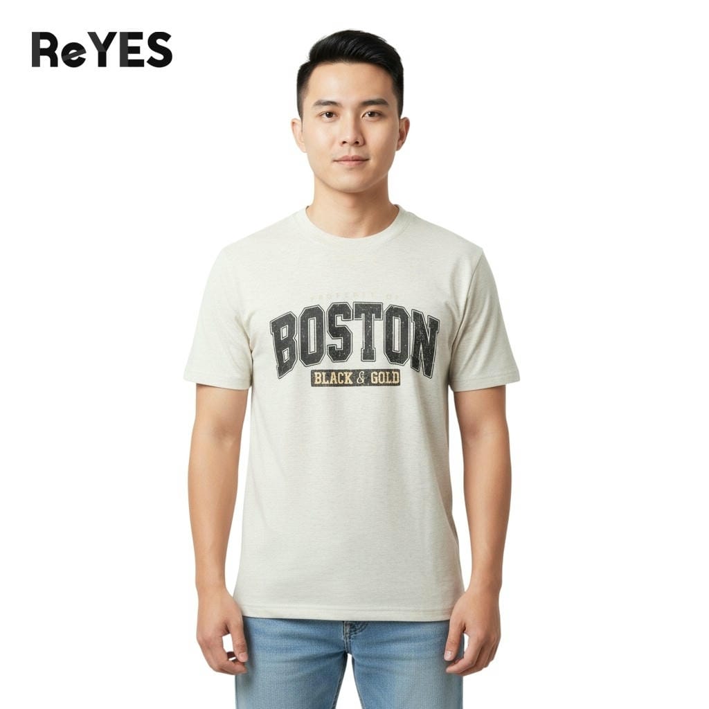 Áo thun nam cổ tròn ReYES RTX024 chất cotton muối 100% form regular thoáng mát đủ size 95kg, màu xanh, nâu, hồng, trắng - Ảnh 3