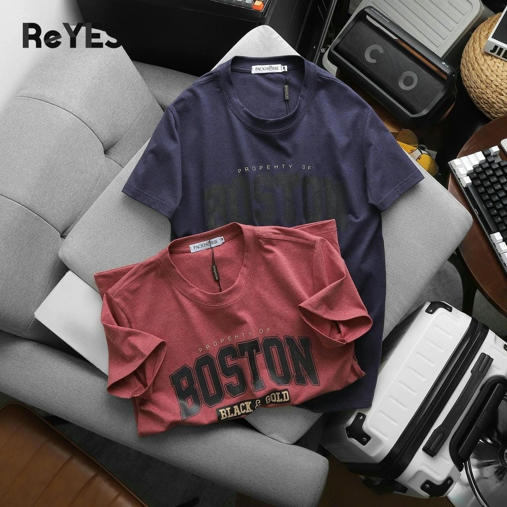 Áo thun nam cổ tròn ReYES RTX024 chất cotton muối 100% form regular thoáng mát đủ size 95kg, màu xanh, nâu, hồng, trắng - Ảnh 4