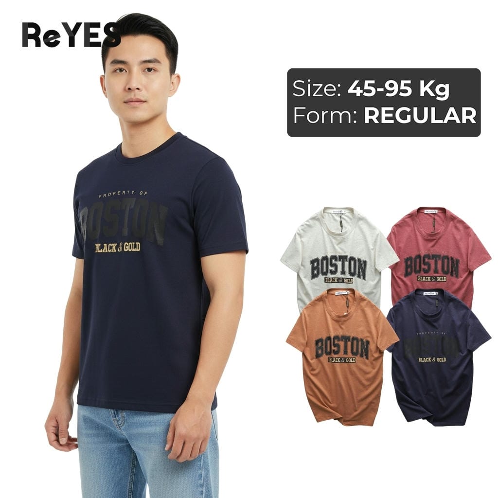 Áo thun nam cổ tròn ReYES RTX024 cotton 100% form regular basic thoáng mát nhiều màu M-XXXL màu xanh, nâu, hồng, trắng