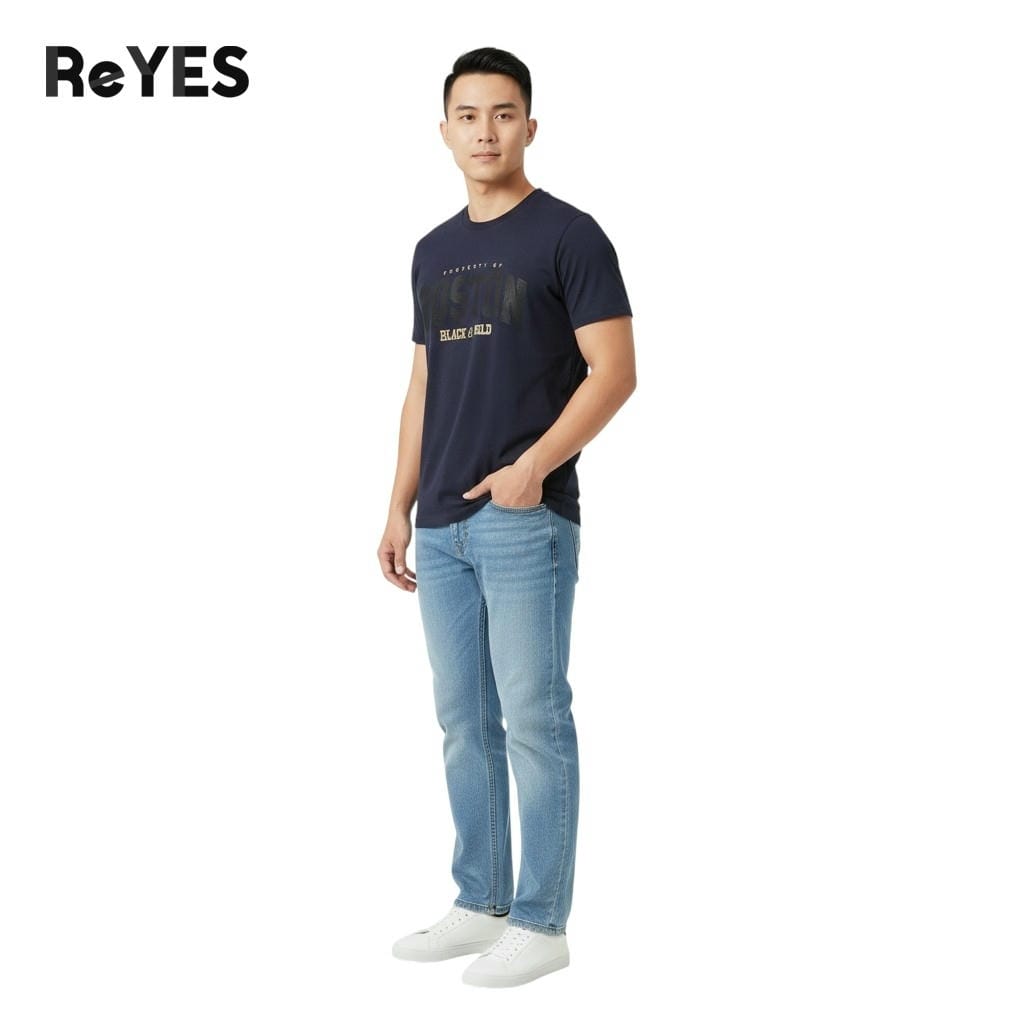 Alternative view of Áo thun nam cổ tròn ReYES RTX024 cotton 100% form regular basic thoáng mát nhiều màu M-XXXL màu xanh, nâu, hồng, trắng