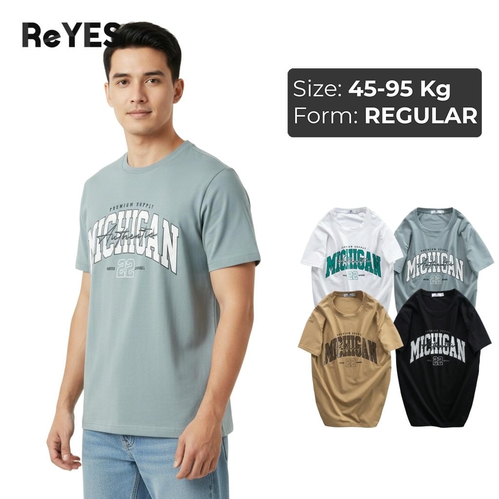 Áo thun nam cổ tròn ReYES RTX094 chất cotton 100% co giãn 4 chiều, form regular thoáng mát thấm hút mồ hôi