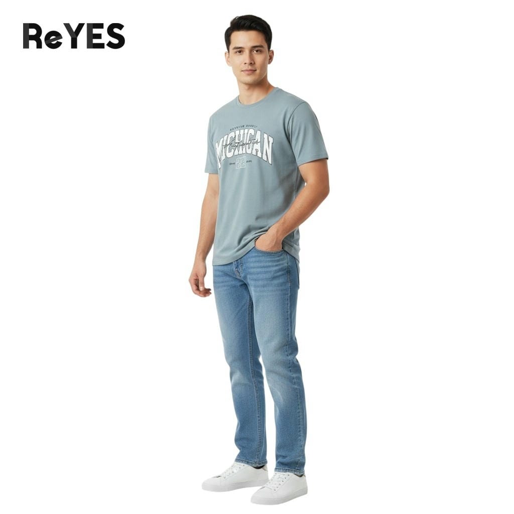 Áo thun nam cổ tròn ReYES RTX094 chất cotton 100% co giãn 4 chiều, form regular thoáng mát thấm hút mồ hôi - Ảnh 3