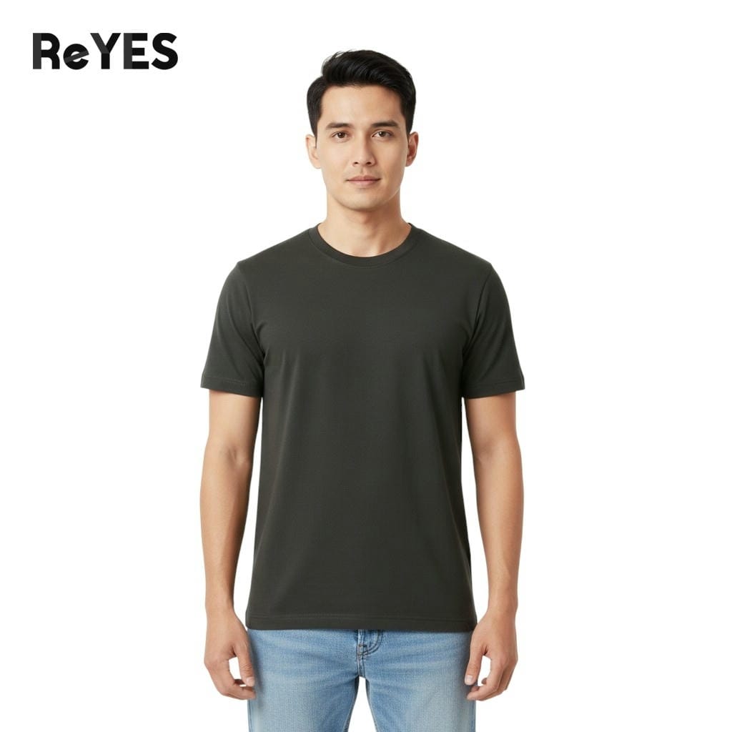 Áo thun nam cổ tròn trơn ReYES RTX021 chất cotton lụa co giãn 4 chiều form regular thấm hút mồ hôi không bai nhão - Ảnh 4