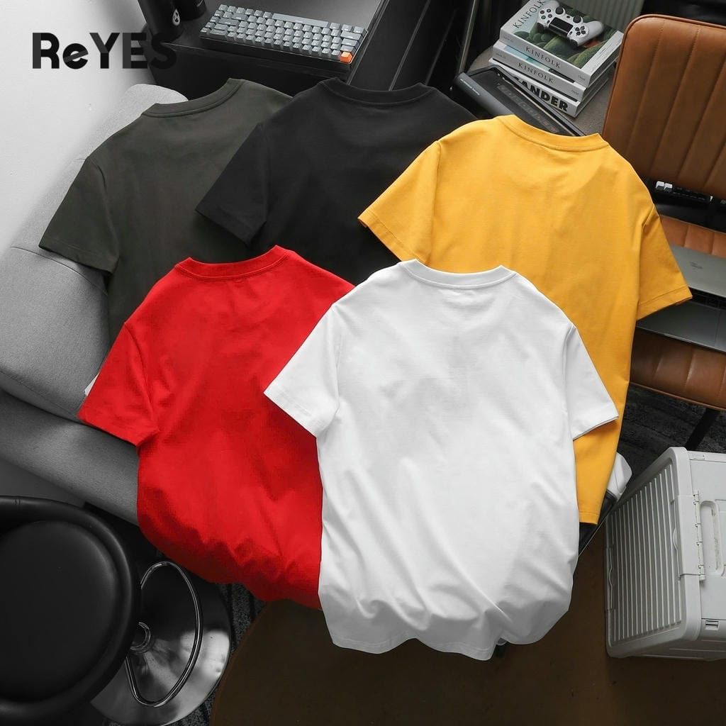 Áo thun nam cổ tròn trơn ReYES RTX021 chất cotton lụa co giãn 4 chiều form regular thấm hút mồ hôi không bai nhão - Ảnh 6