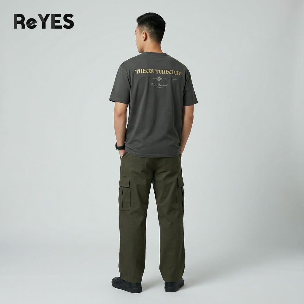 Áo thun nam nữ form rộng Oversize ReYES ROT003 cotton khô 100% in lưng, mặc đôi đi chơi, màu trắng, xám - Ảnh 4