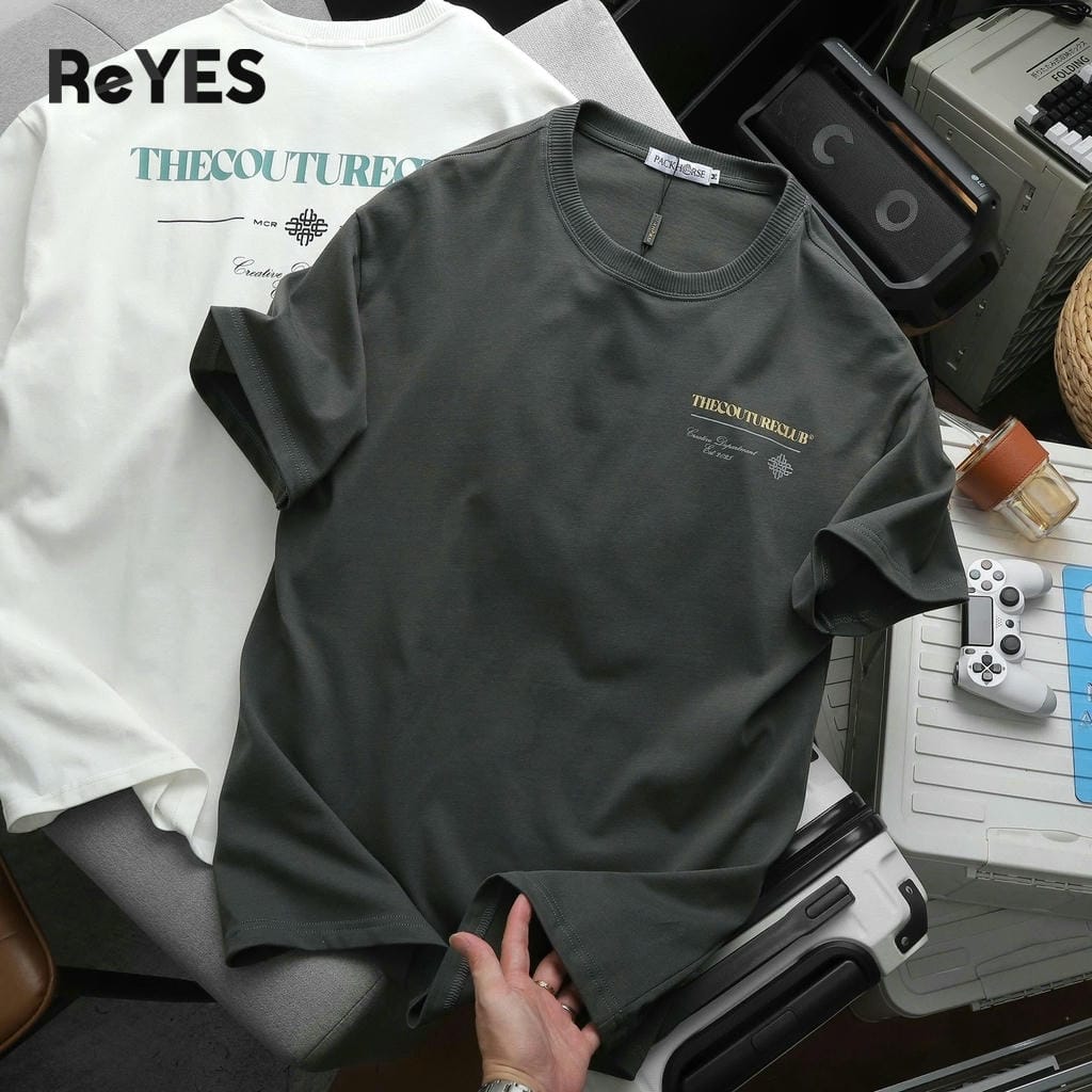 Áo thun nam nữ form rộng Oversize ReYES ROT003 cotton khô 100% in lưng, mặc đôi đi chơi, màu trắng, xám - Ảnh 7