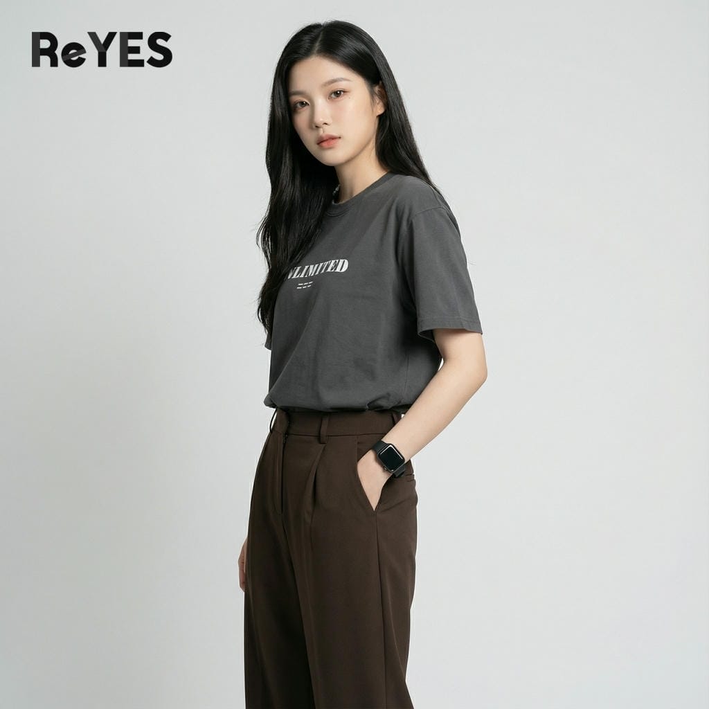 Alternative view of Áo thun nam nữ unisex form rộng ReYES ROT011 chất cotton mát mịn - Áo phông unisex in hình số 23 streetwear mặc đôi nhóm