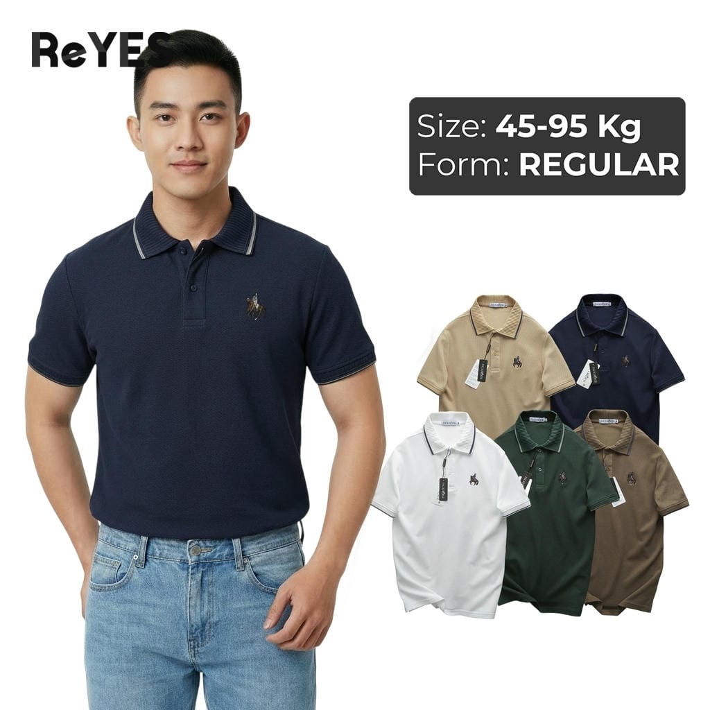 Áo thun nam polo có cổ basic, chất cá sấu vảy cá thoáng mát, áo polo nam công sở ReYES RSP013