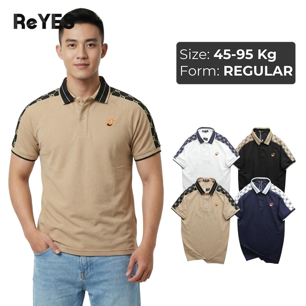 Áo thun nam polo có cổ ReYES RSP049 vải cá sấu vảy cá mát lạnh phong cách lịch lãm, có big size