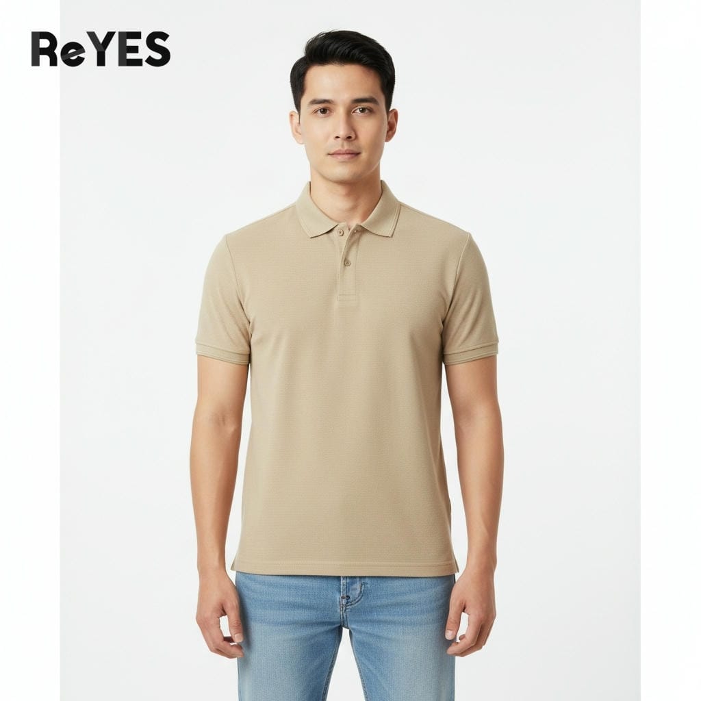 Áo thun nam polo có cổ tay ngắn màu basic trơn nhã nhặn vải mềm mát thấm hút tốt size đến 95kg ReYES RSP038 - Ảnh 3