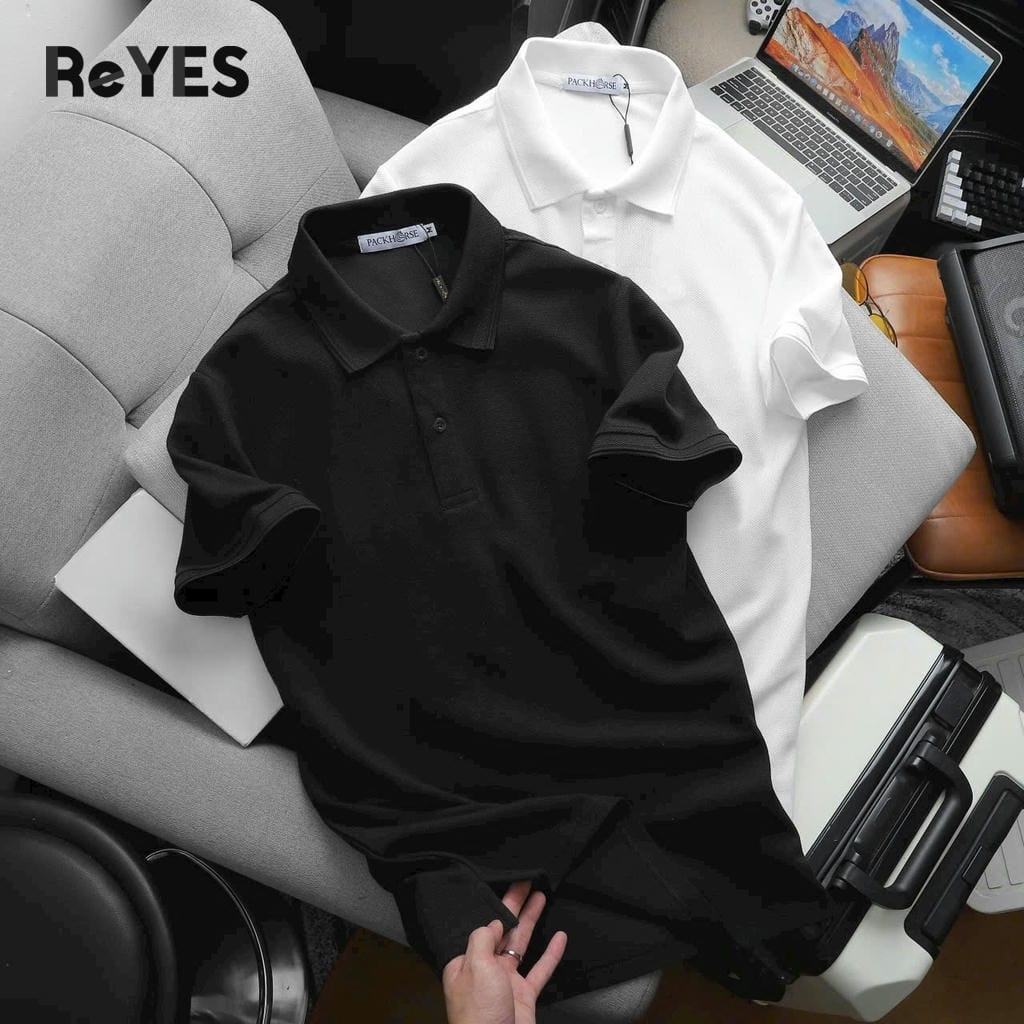 Áo thun nam polo có cổ tay ngắn màu basic trơn nhã nhặn vải mềm mát thấm hút tốt size đến 95kg ReYES RSP038 - Ảnh 7