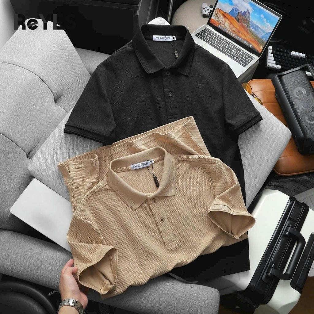 Áo thun nam polo có cổ tay ngắn màu basic trơn nhã nhặn vải mềm mát thấm hút tốt size đến 95kg ReYES RSP038 - Ảnh 8