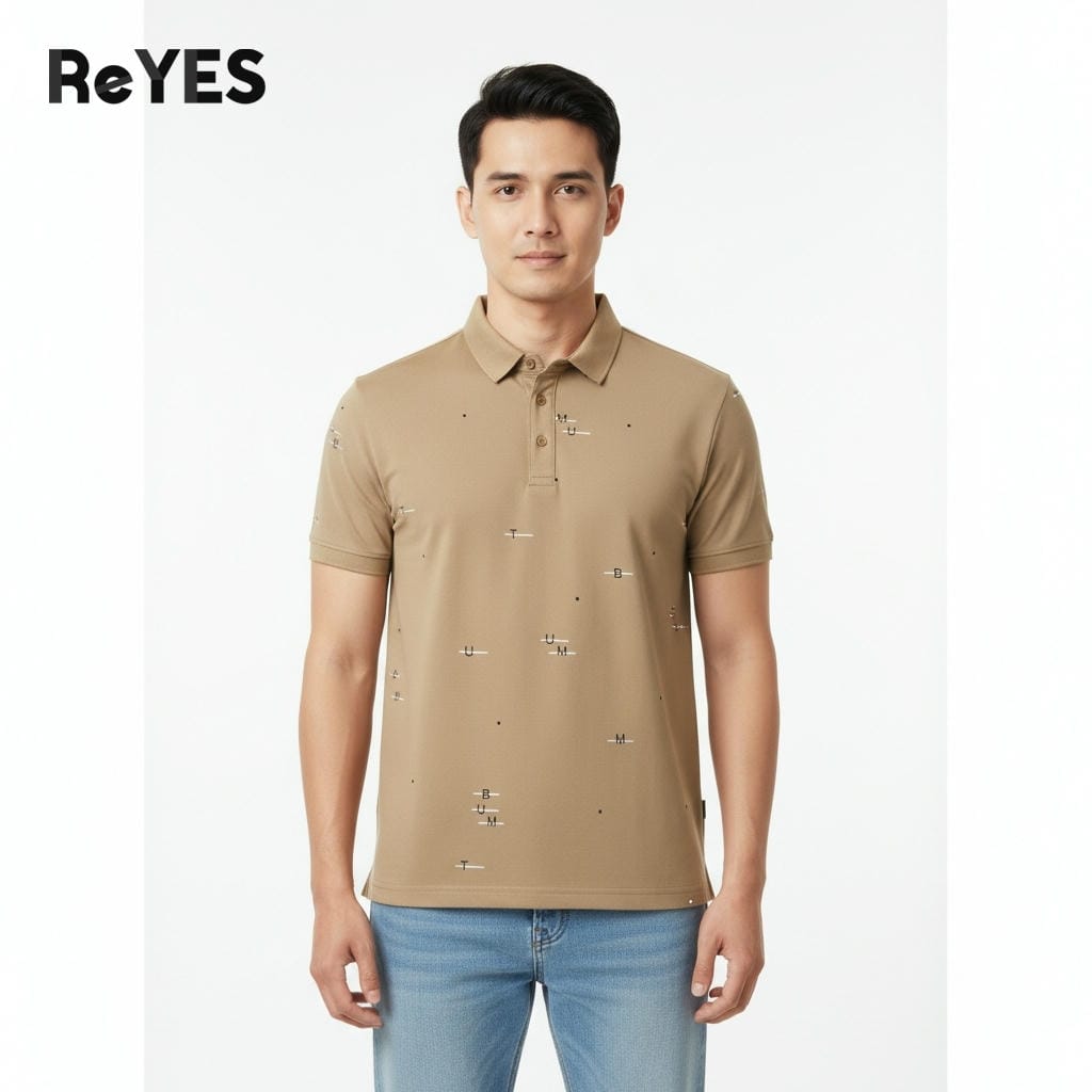 Áo thun nam polo có cổ tay ngắn ReYES RSP083 chất cá sấu lạnh mát mịn chống nhăn thiết kế lịch sự - Ảnh 3