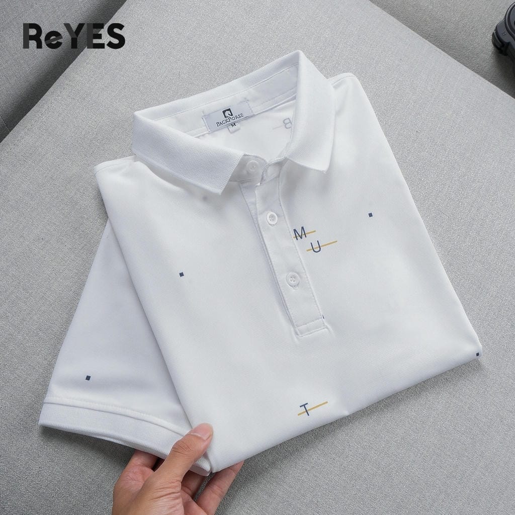 Áo thun nam polo có cổ tay ngắn ReYES RSP083 chất cá sấu lạnh mát mịn chống nhăn thiết kế lịch sự - Ảnh 7