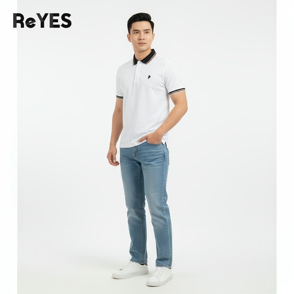 Alternative view of Áo thun nam polo tay ngắn cá sấu lạnh Polo ReYES RSP051 form regular, áo polo nam công sở, có big size