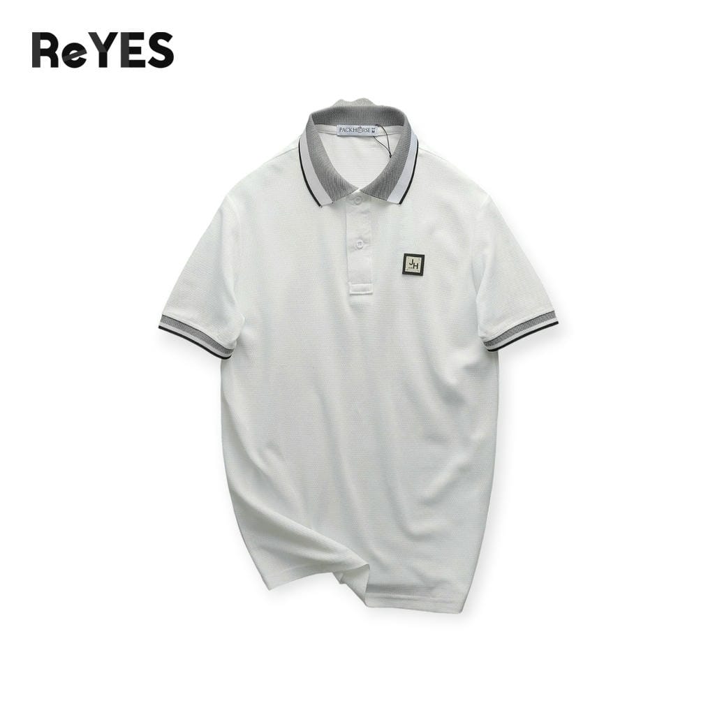 Áo thun nam polo tay ngắn cá sấu lục giác, cổ bẻ phối bo, phong cách công sở ReYES RSP003, màu trắng, đen, xanh - Ảnh 9