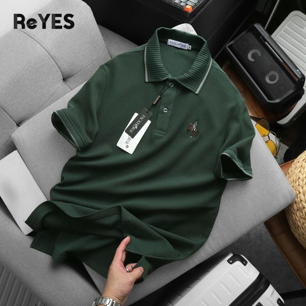Áo thun nam polo tay ngắn cá sấu vảy cá cổ bẻ bo gân basic sang trọng ReYES RSP013 - Ảnh 8