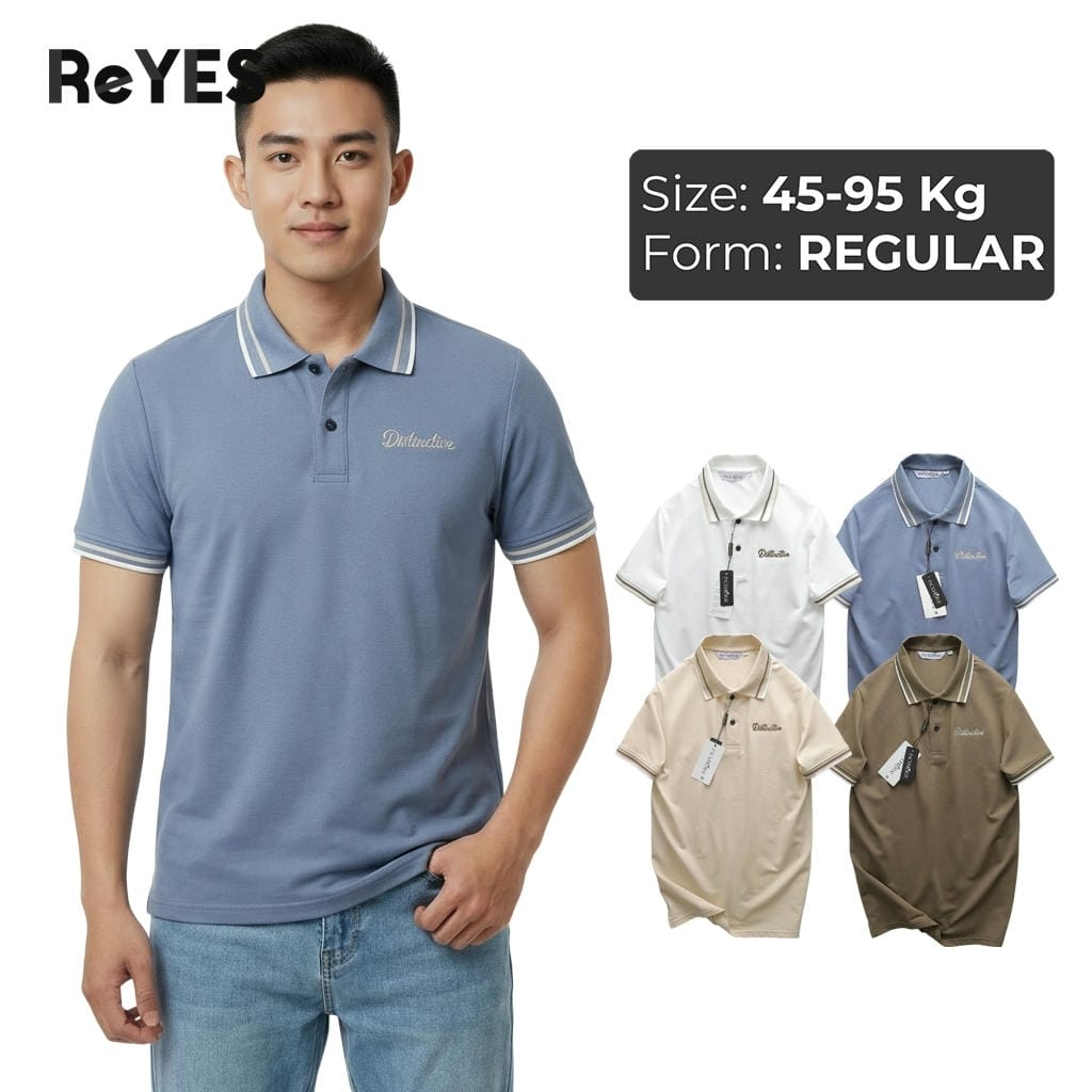 Áo thun nam polo tay ngắn ReYES RSP022, áo thun nam có cổ tici regular fit, có big size