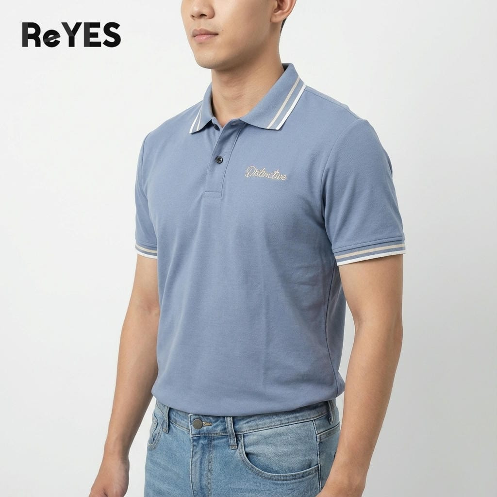 Áo thun nam polo tay ngắn ReYES RSP022, áo thun nam có cổ tici regular fit, có big size - Ảnh 3