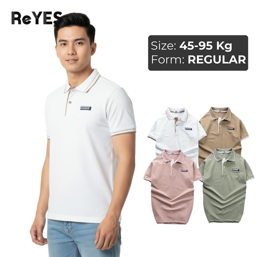 Áo thun nam polo tay ngắn ReYES RSP079 cổ bẻ bo viền, thun lạnh công sở - cafe, có big size
