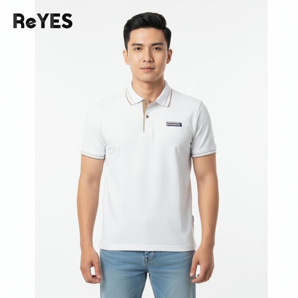 Áo thun nam polo tay ngắn ReYES RSP079 cổ bẻ bo viền, thun lạnh công sở - cafe, có big size - Ảnh 3