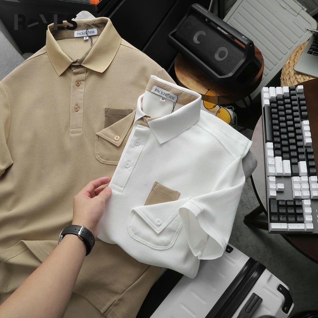 Áo thun nam polo tay ngắn túi hộp cá sấu vảy cá form regular basic ReYES RSP052, có big size - Ảnh 7